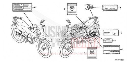 ETIQUETTE DE PRECAUTIONS (XR125LEK/XR150LEK) XR125LEKJ de 2018